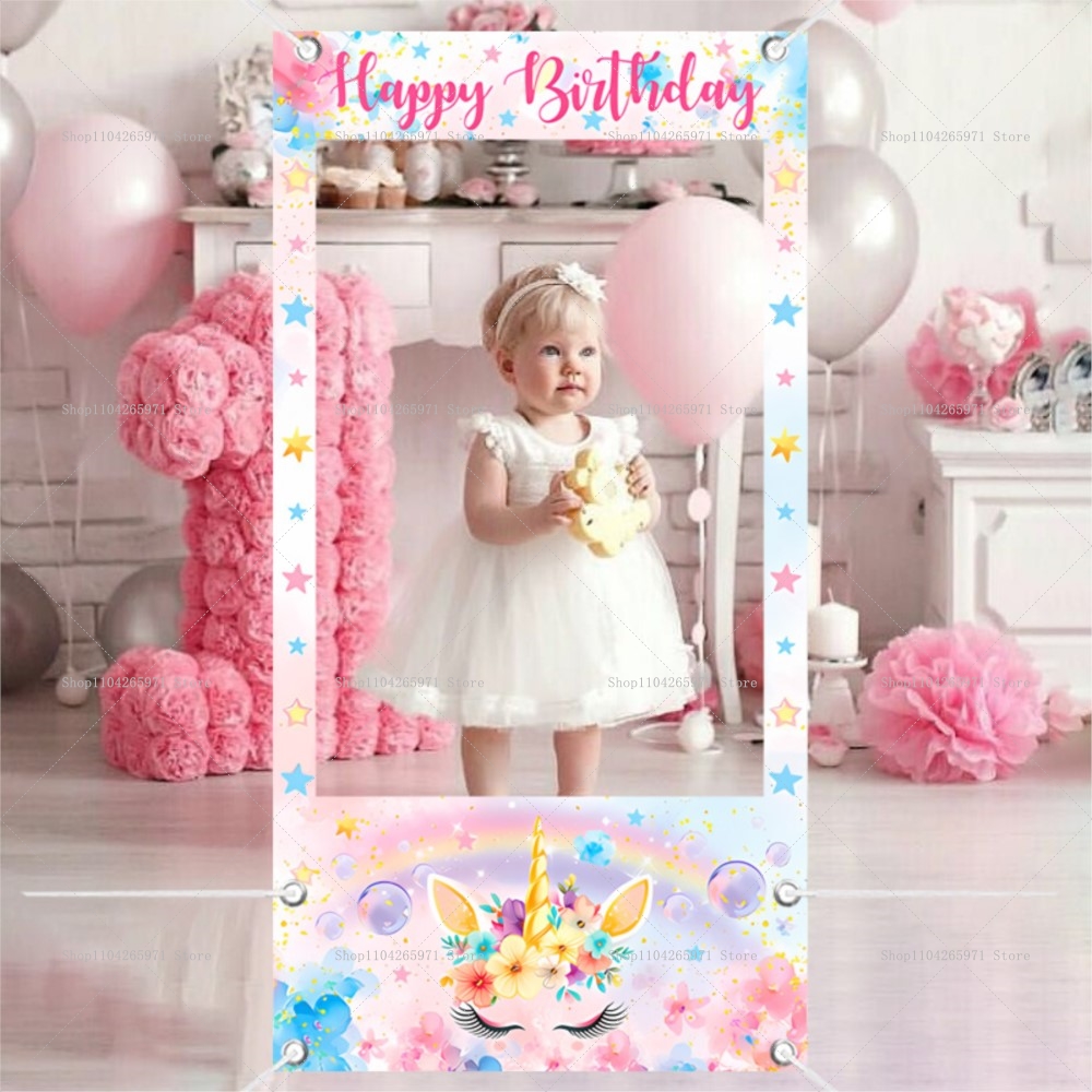 Baby Food Newborn - Unicorn Theme Photo Booth Frame Props