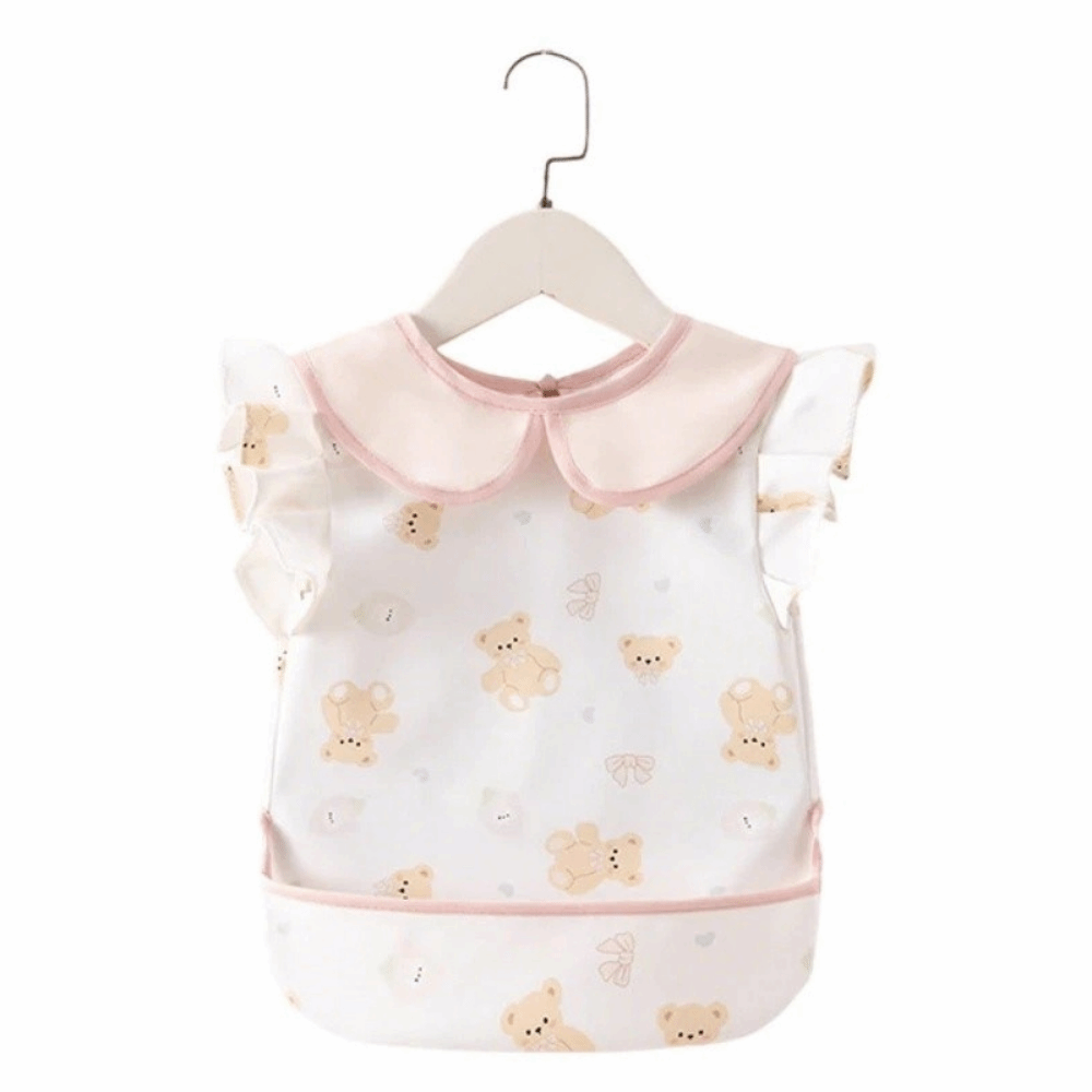 Baby Food Apron - Short Sleeved Children's Sleeveless Apron Waterproof