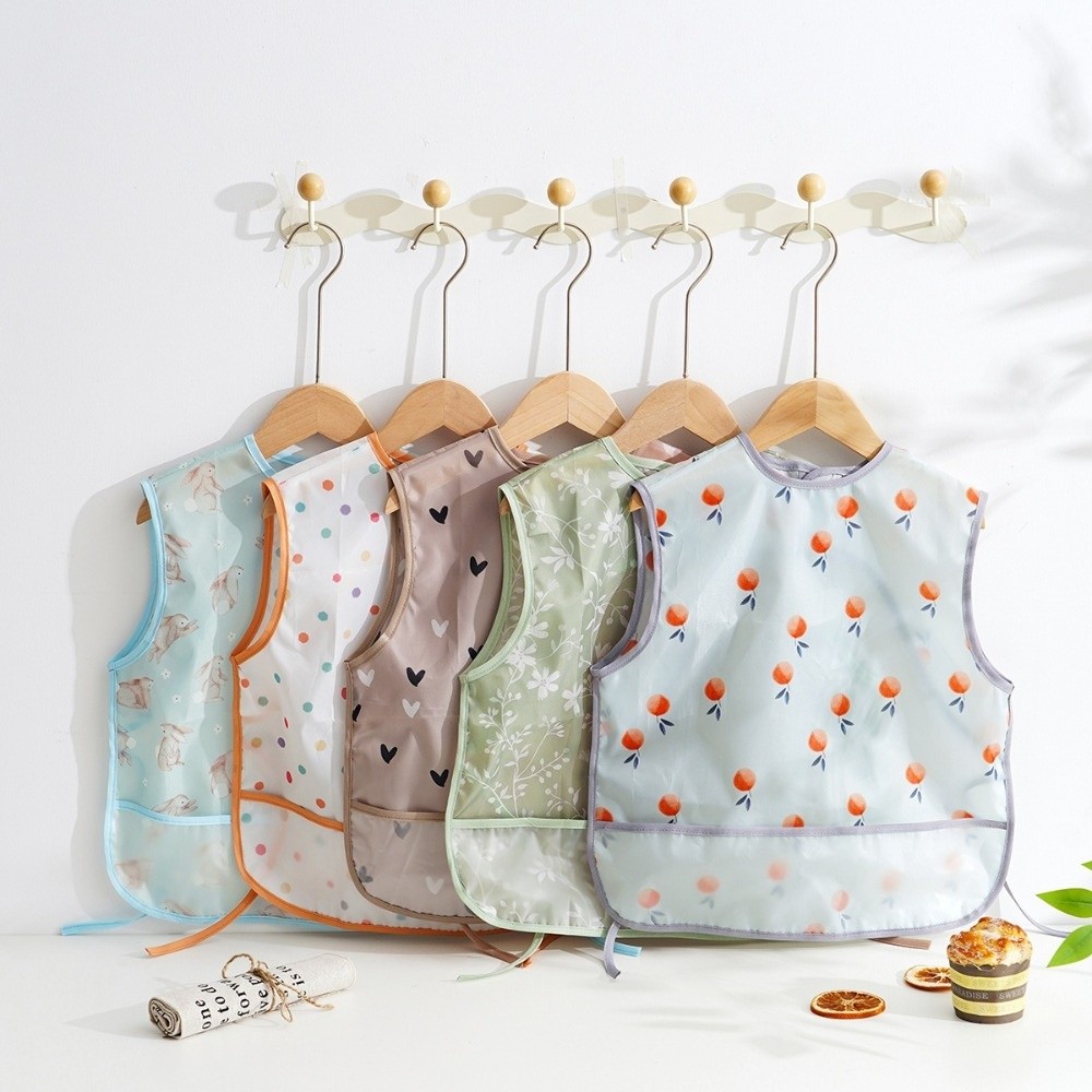 Baby Food Apron - Waterproof Baby Feeding Bib Sleeveless Design