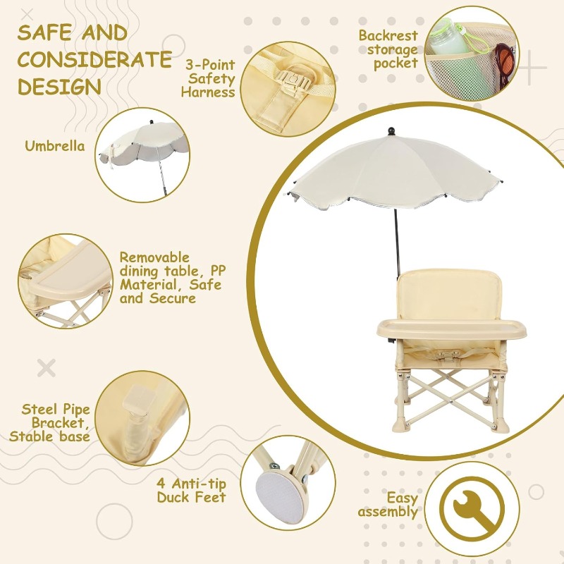 Baby Outdoor Beach Chair with  - огляд і ціна Baby Food Chair