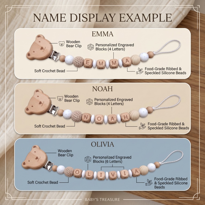 Personalized Pacifier Clip Cus - огляд і ціна Baby Food Name