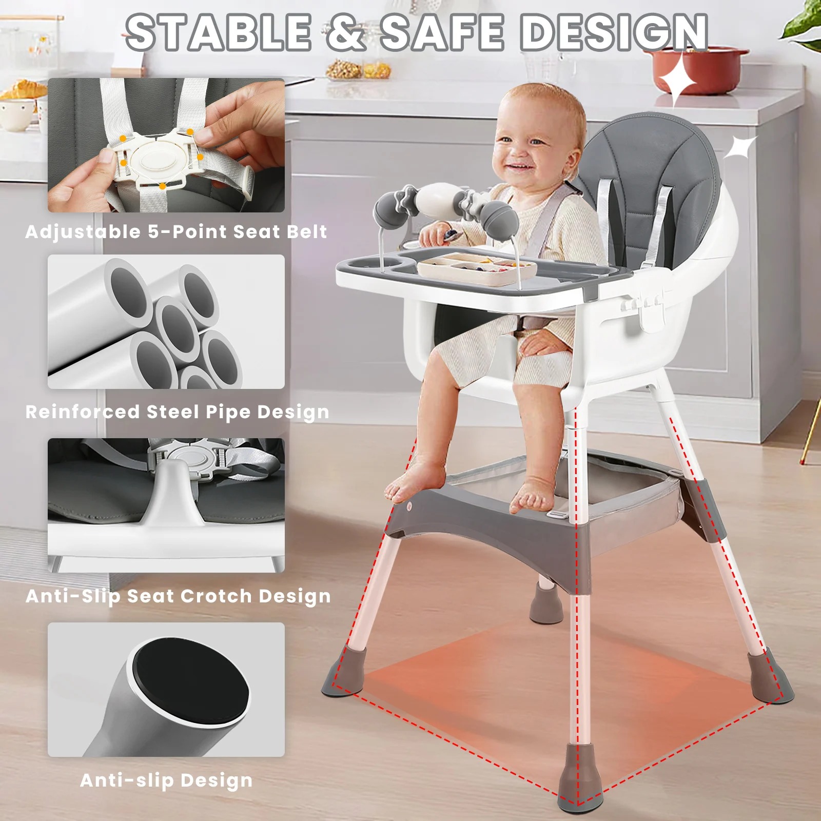 Adjustable Baby High Chair – C - огляд і ціна Baby Food Chair